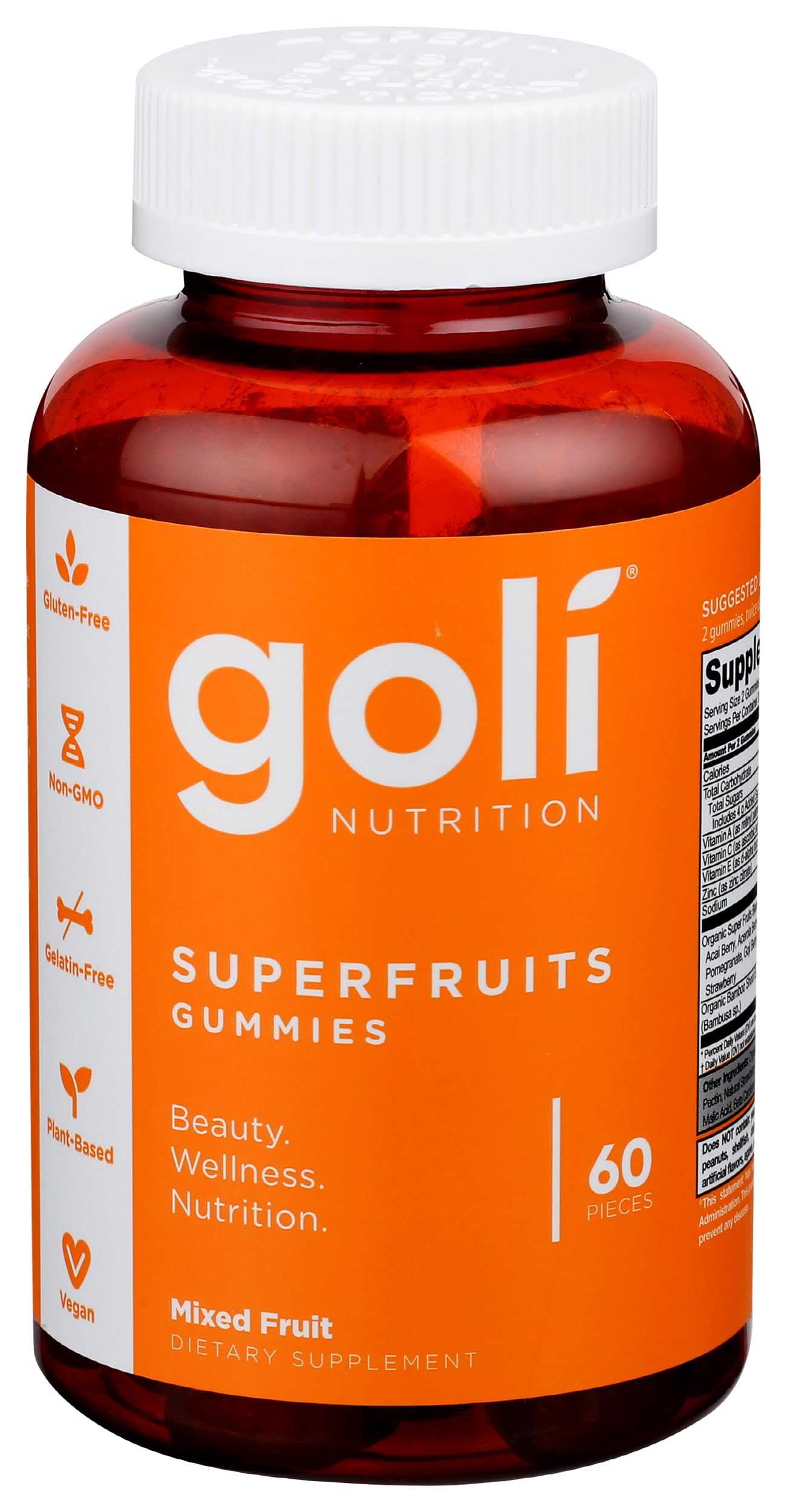 Goli Nutrition Mixed Fruit Superfruits Gummies, 60 Ct