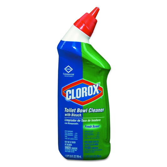 Clorox 00031ct Toilet Bowl Cleaner With Bleach, Fresh, 24oz Bottle (case Of 12) Fresh 24 Fl Oz (pack Of 12)