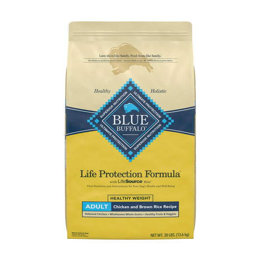 Blue Buffalo Life Protection Formula Natural Adult Healthy Weight Dry Dog Food, Chicken And Brown Rice 30-lb Healthy Weight Chicken & Brown Rice 30 Pound (pack Of 1)