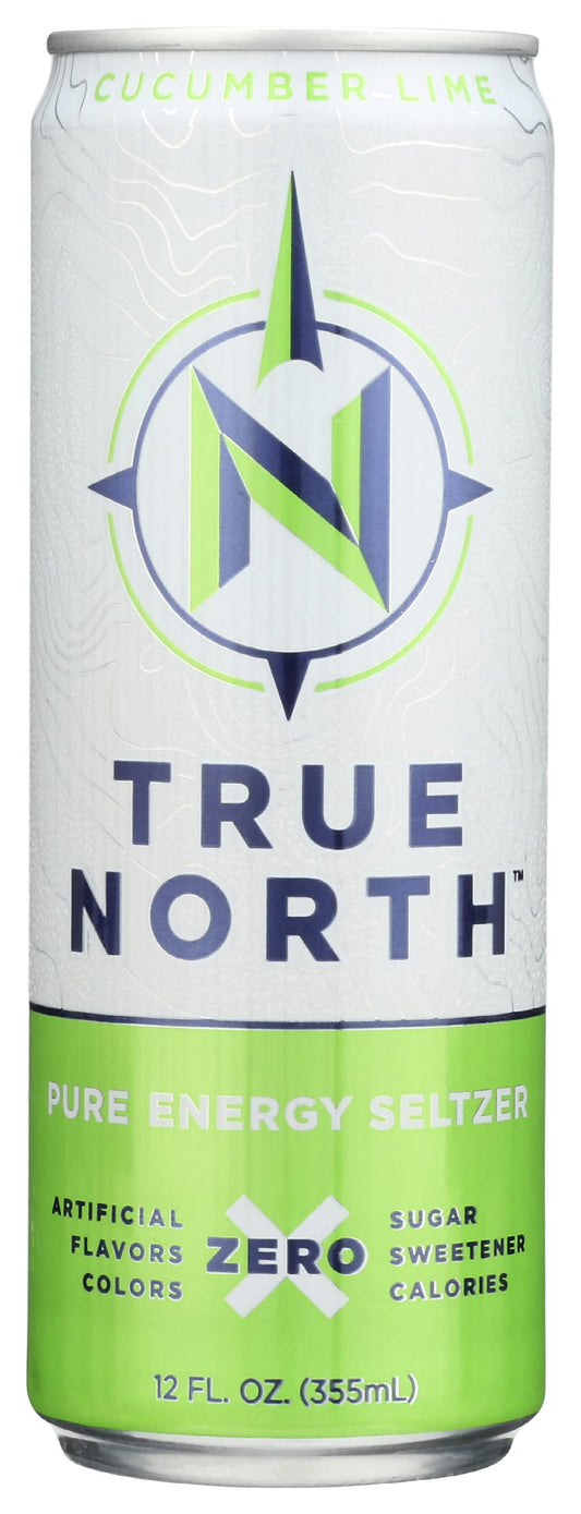 True North Pure Energy Seltzer, Cucumber Lime, 12 Oz (pack Of 12)