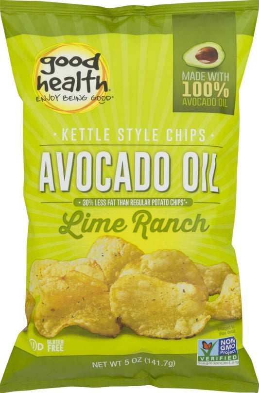 Good Health Avocado Oil Kettle Style Lime Ranch Chips 5 Oz. Bag (4 Bags) Lime Ranch 5 Ounce (pack Of 4)