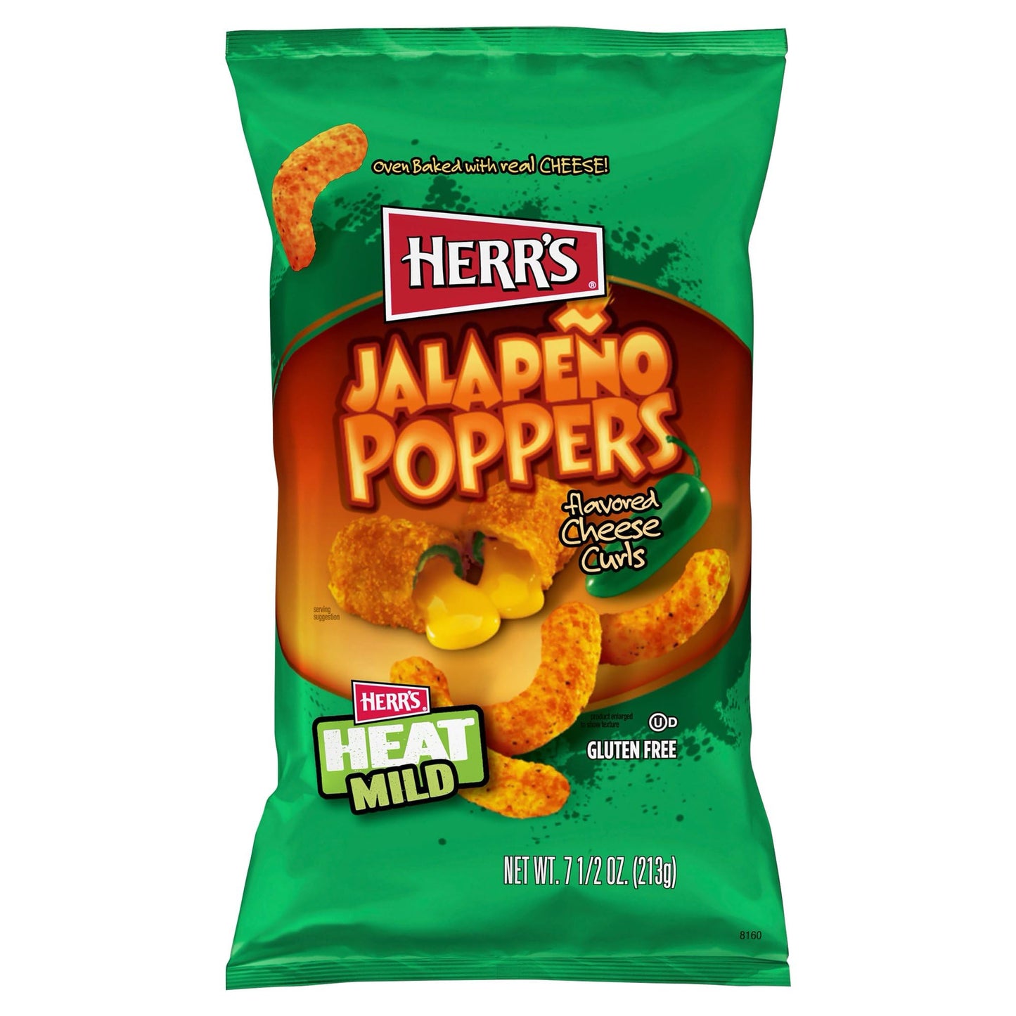 Herrs Jalapeno Popper Cheese Curls - 7.5 Oz. Bags (4 Bags) 8 Ounce (pack Of 4)