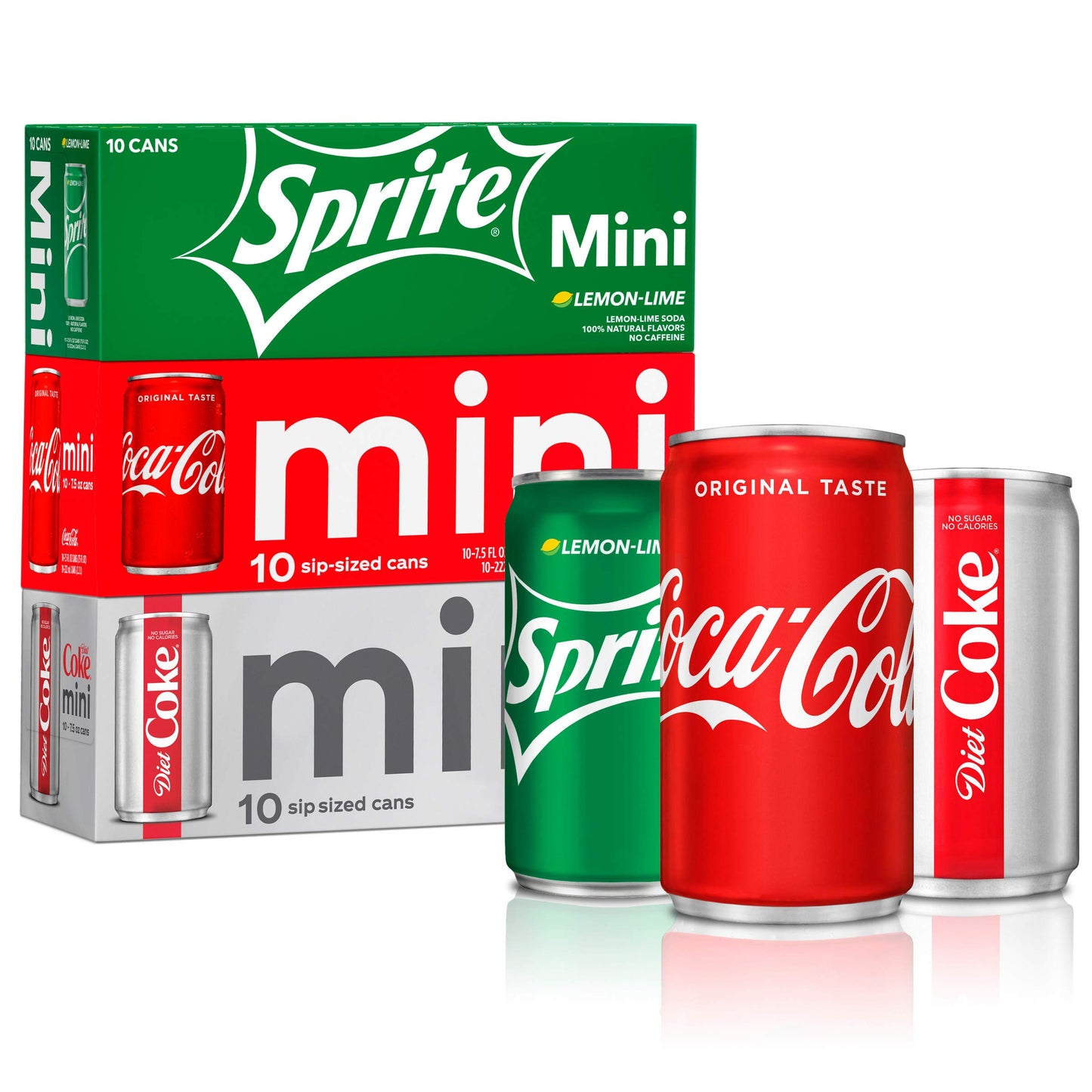 Coca-cola Mini Can Variety Pack, 7.5 Fl Oz, Pack Of 30 (10 Each Coke Classic, Diet Coke, Sprite),, 7.5 Fl Oz ()