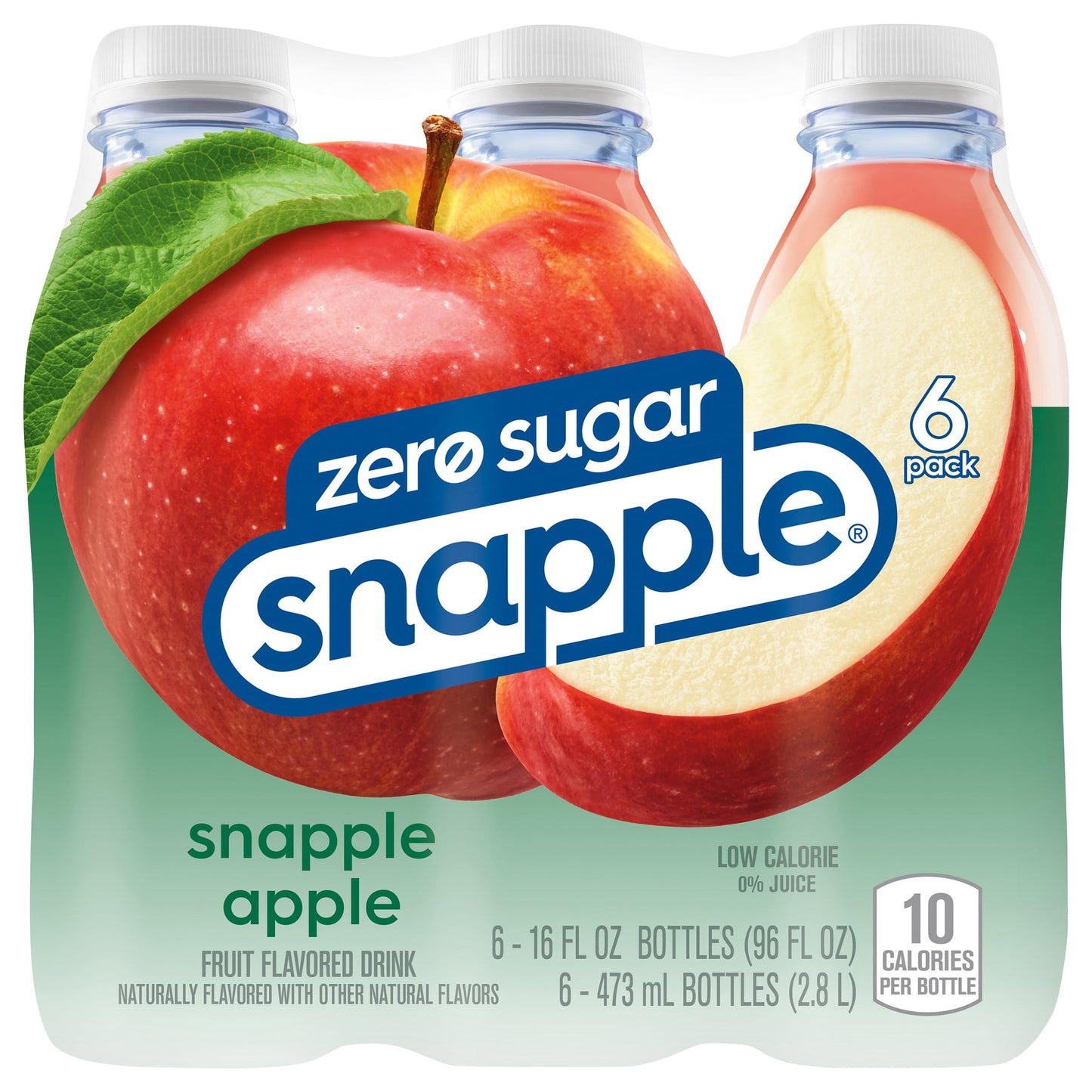 Snapple Apple Zero Sugar Juice Drink, 16 Oz (pack Of 6) Apple Zero 16 Fl Oz (pack Of 6)