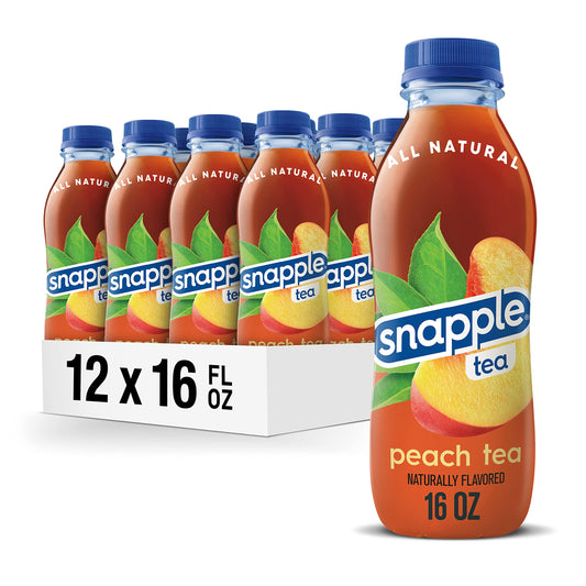 Snapple Peach Tea, 16 Fl Oz Recycled Plastic Bottle, Pack Of 12 Peach 16 Fl Oz (pack Of 1)