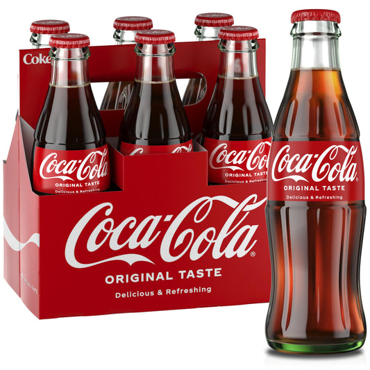 Coca-cola Original, Soda Soft Drink, 8 Fl Oz Bottles, 6 Pack Original 8 Fl Oz (pack Of 6)