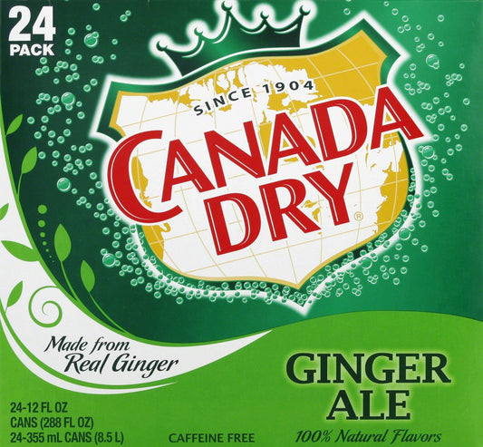 Canada Dry Ginger Ale Soda Regular Can 24 Ct 288 Oz - 0078000152101 Ginger 2.25 Gallon (pack Of 1)