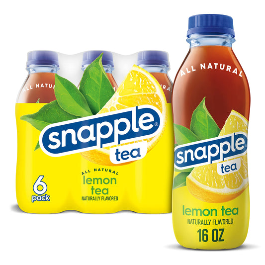 Snapple Lemon Tea, 16 Fl Oz Recycled Plastic Bottle, 6 Pack Lemon 16 Fl Oz (pack Of 6)