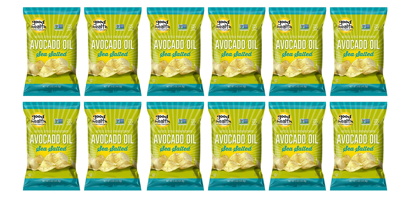 Good Health Avocado Chips Sea Salt, Salted, 5 Ounce (pack Of 12)