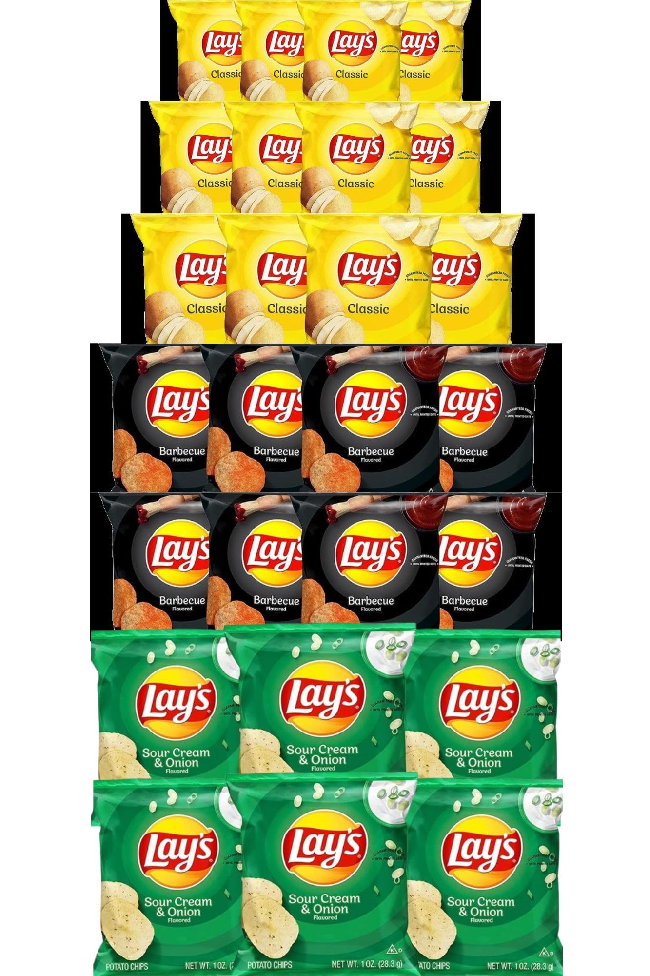 Cameo Selection- Potato Chip Original,barbecue, And Sour Crean Onion Variety (pack Of 40) 20 Bags Of Classic,10 Bags Of Barbecue, And 10 Bags Sour Cream & Onion