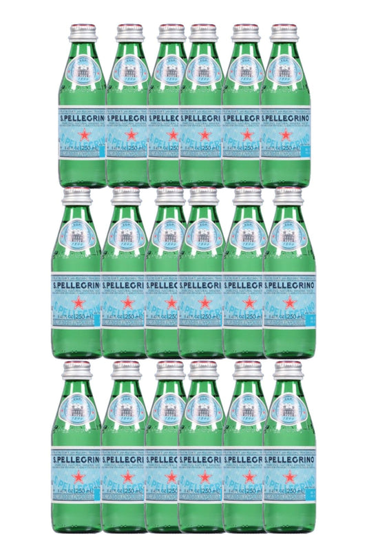 Cameo Selection - S. Pell Sparkling Natural Mineral Water, 8.45 Fl Oz. Glass Bottle (18 Count)