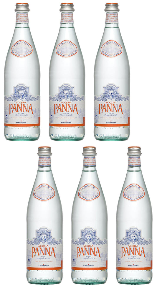 Acqua Panna Natural Spring Water 25.36 Fluid Ounce (75cl) Glass Bottles (pack Of 6)  Italian Import  25.37 Fl Oz (pack Of 6)