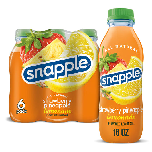 Snapple Strawberry Pineapple Lemonade, 16 Fl Oz Bottle, 6 Pack