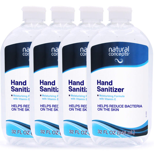 Hand Sanitizer Gel, 32-oz Bottle, 4-pack (128oz Bulk Pack), With Vitamin E, 65% Ethyl Alcohol  Made In Canada 2 Pound (pack Of 4)