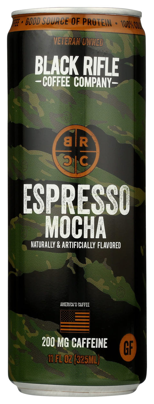 Black Rifle Coffee Ready To Drink Espresso Mocha Coffee Flavor, Caffeinated, 11 Fluid Ounce (pack Of 12)