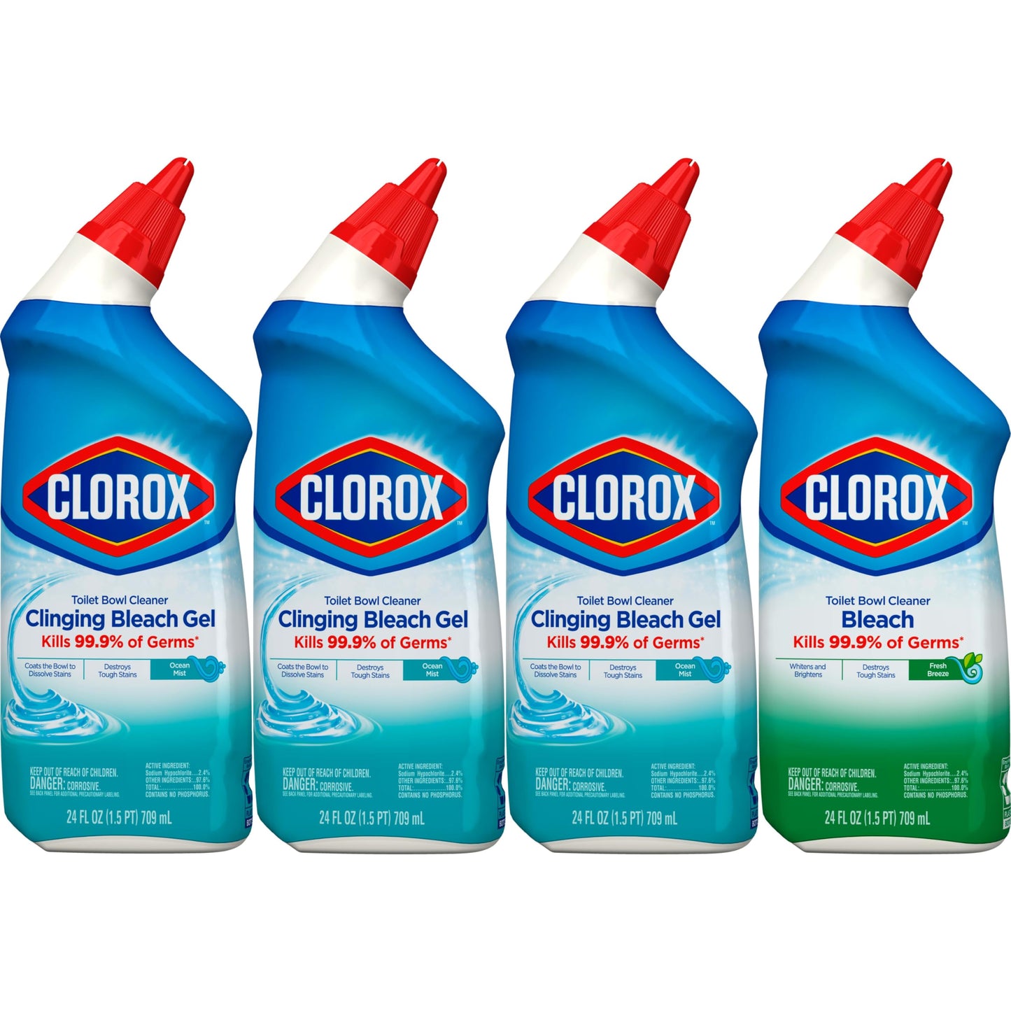 Clorox Toilet Bowl Cleaner With Bleach Variety Pack - 24 Ounces - Pack Of 4 (package May Vary)