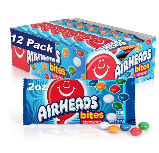 Airheads Candy Bites, Assorted Fruit Flavors, Movie Theater, Party, Concessions, 2oz Packs (box Of 18) Fruit 2 Ounce (pack Of 12)