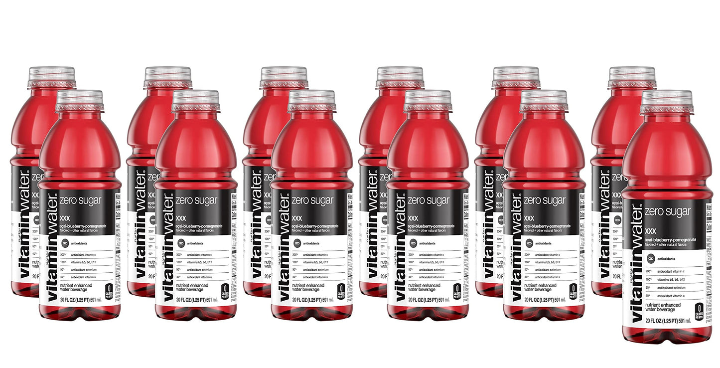 Vitamin Water Zero Sugar - Xxx Acai-blueberry-pomegranate  20 Fl Oz Bottles, Nutrient Enhanced Flavored Water W Vitamins, Antioxidants, Electrolytes  Pack Of 12