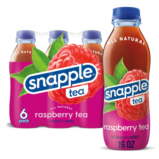 Snapple Raspberry Tea, 16 Fl Oz Recycled Plastic Bottle, 6 Pack Raspberry 16 Fl Oz (pack Of 6)