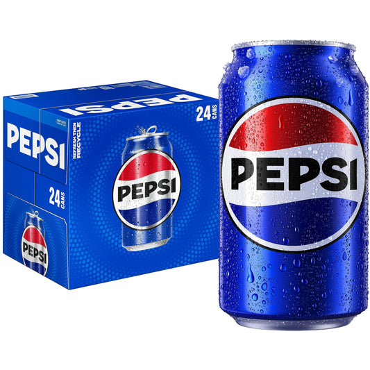 Pepsi Cola Soda, 12oz Cans, 24 Pack Original 12 Fl Oz (pack Of 24)