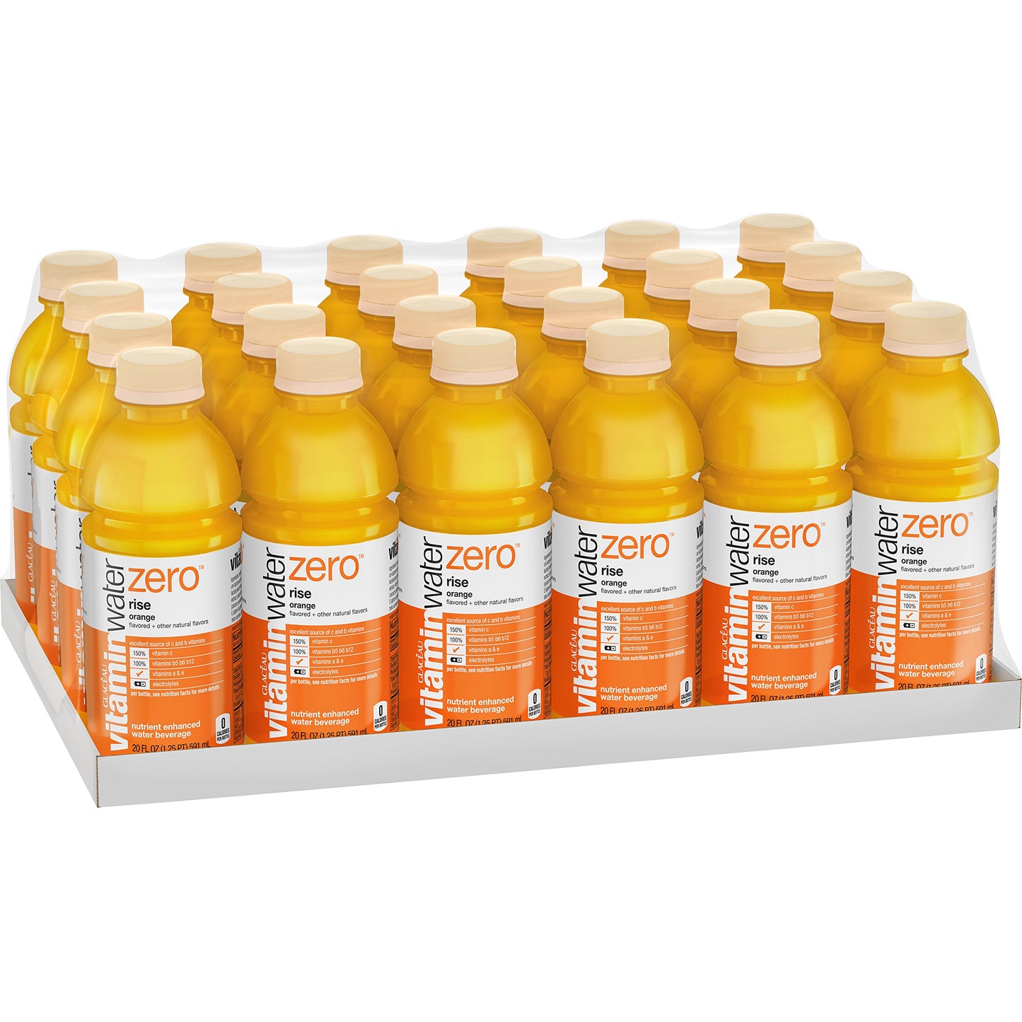 Vitaminwater Zero Rise, Electrolyte Enhanced Water W Vitamins, Orange Drinks, 20 Fl Oz, 24 Pack Zero Rise 20 Fl Oz (pack Of 24)