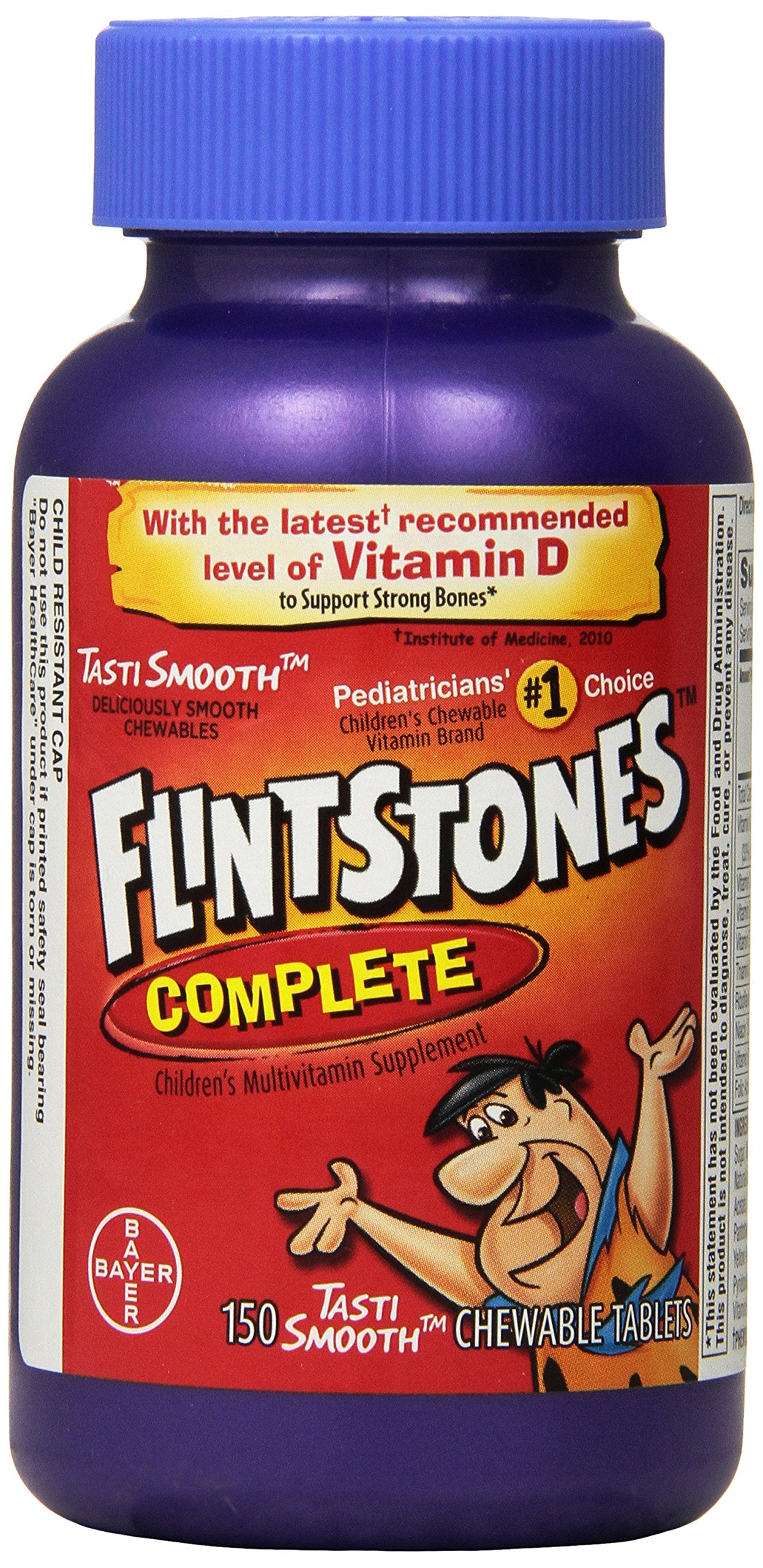 Flintstones Childrens Complete Multivitamin Chewable Tablets, 150 Count Fruit 150 Count (pack Of 1)