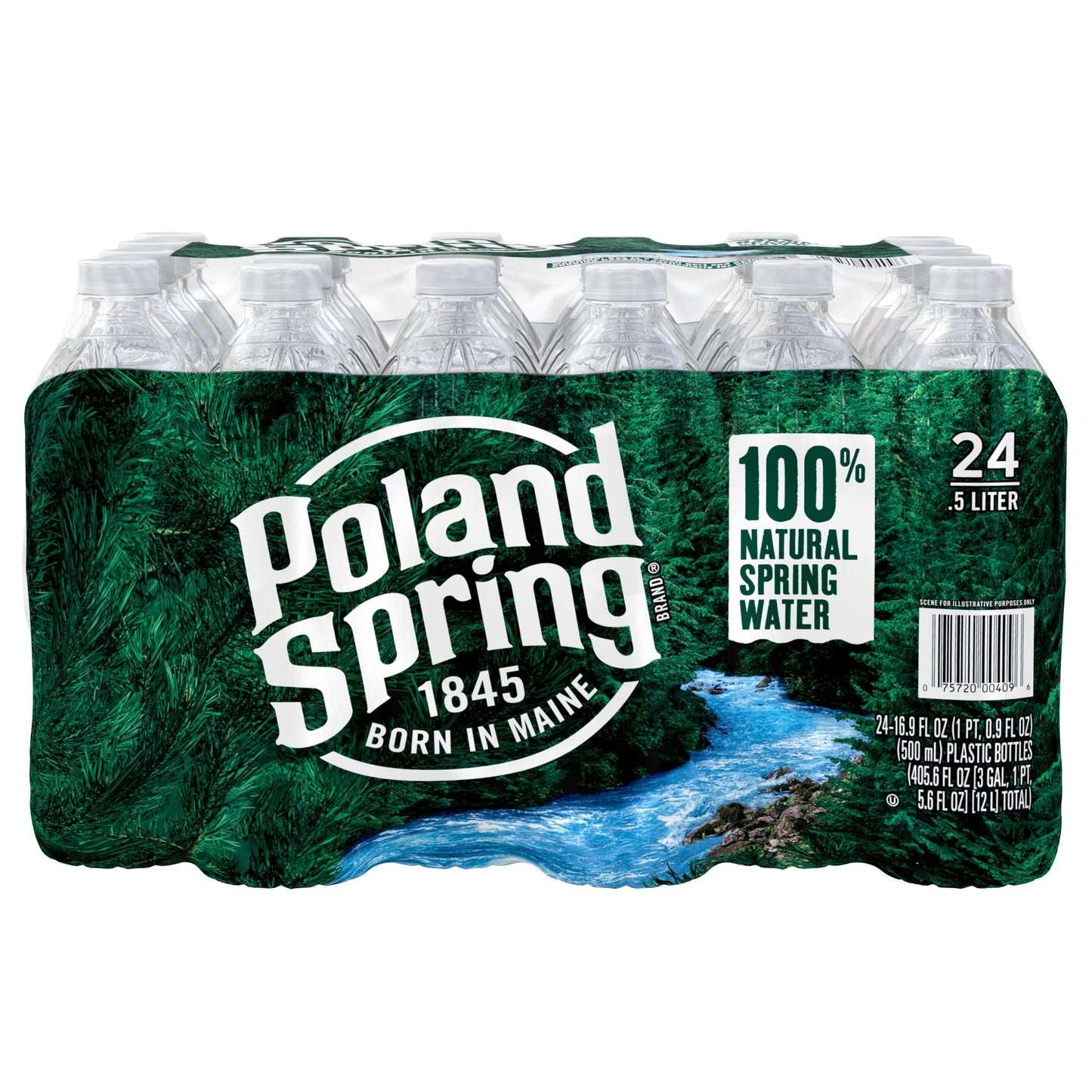 Poland Spring 100% Natural Spring Water, Non-deposit, 16.9 Fl Oz (24 Pack) Unflavored 16.9 Fl Oz (pack Of 24)