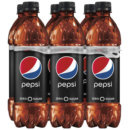 Pepsi Zero Sugar, 16.9oz Bottles (6 Pack) Zero Sugar 16.9 Fl Oz (pack Of 6)