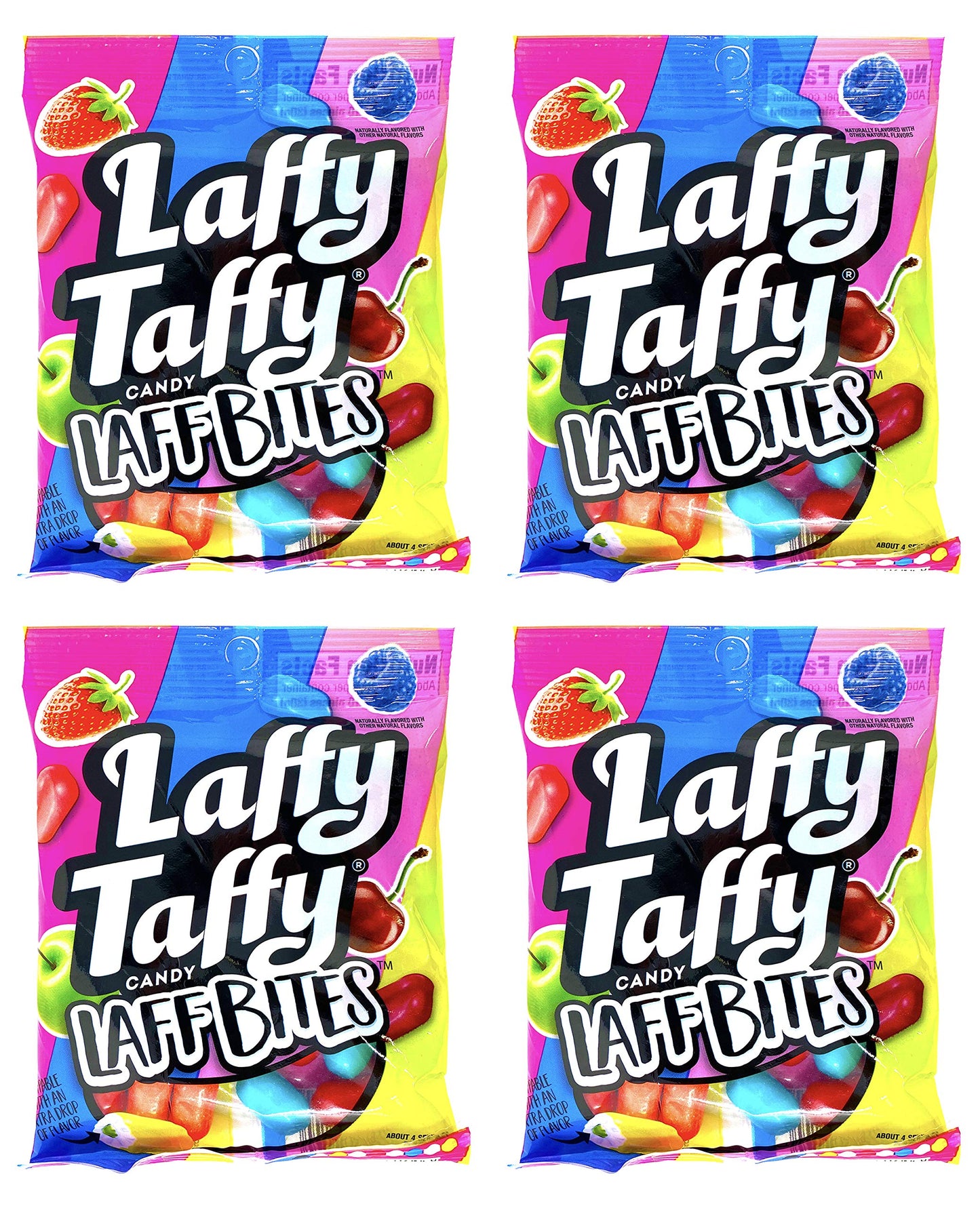 Laffy Taffy Laff Bites, 3 Pack Of 4  4.2 Ounce Bags  Laffy Taffy In A Crunchy Shell With Flavor Blast